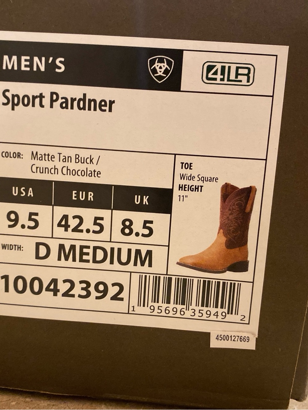 Ariat Matte Tan Buck and Chocolate Two-Tone Western Boots